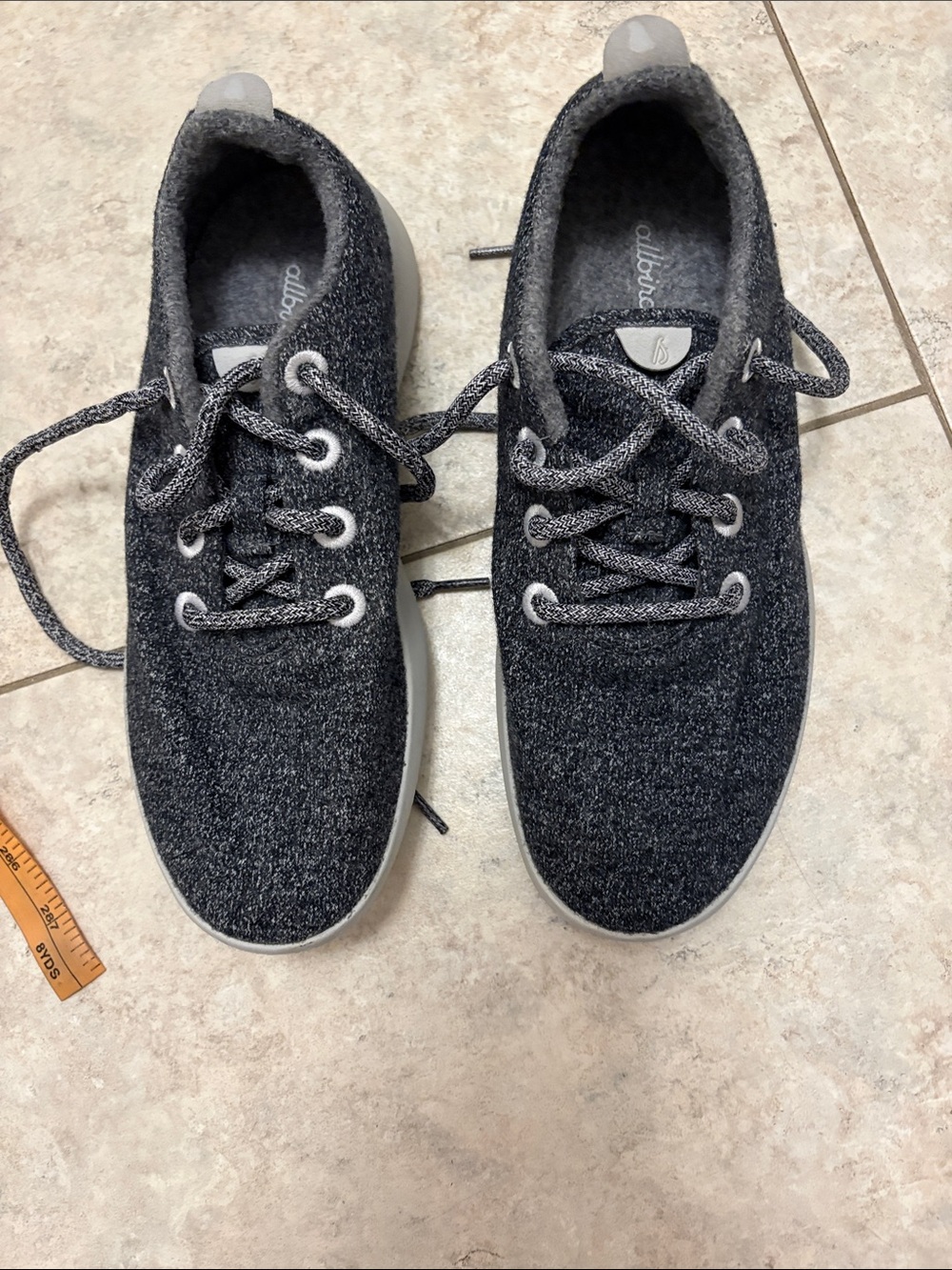 allbirds Dark Gray Wool Lace-Up Sneakers